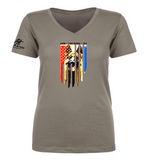 God * Country * K9, German Shepherd, V-neck tee