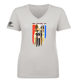 God * Country * K9, German Shepherd, V-neck tee