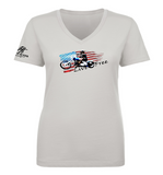 Live Free, German Shepherd Biker, V-neck Tee