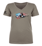 Live Free, German Shepherd Biker, V-neck Tee