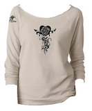 Stitched to My Heart, Ladies cut-away neckline sweatshirt