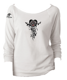 Stitched to My Heart, Ladies cut-away neckline sweatshirt