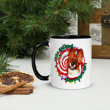 Basset Hound on Eggnog Mug with Color Inside