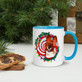 Basset Hound on Eggnog Mug with Color Inside