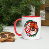 Basset Hound on Eggnog Mug with Color Inside
