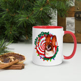 Basset Hound on Eggnog Mug with Color Inside