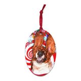 Basset Hound on Eggnog, Wooden ornaments