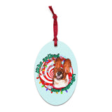 Basset Hound on Eggnog, Wooden ornaments