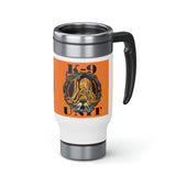 Bloodhound K9 Unit Orange Stainless Steel Travel Mug with Handle, 14oz