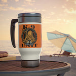 Bloodhound K9 Unit Orange Stainless Steel Travel Mug with Handle, 14oz