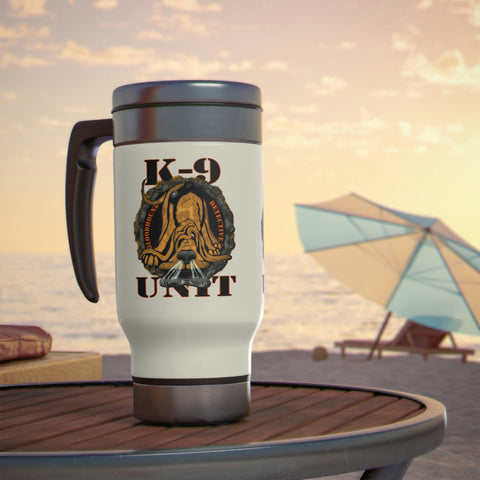 Bloodhound K9 Unit Stainless Steel Travel Mug with Handle, 14oz
