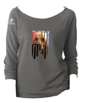 God * Country * K9, Bloodhound, Ladies cut-away neckline sweatshirt