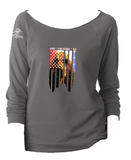 God * Country * K9, Bloodhound, Ladies cut-away neckline sweatshirt