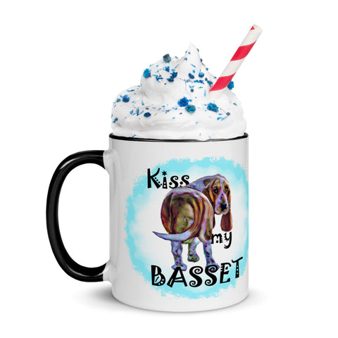 Kiss My Basset Mug with Color Inside