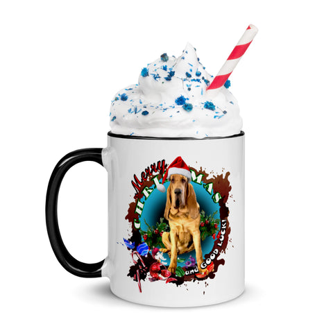 Bloodhound Holiday Mug with Color Inside